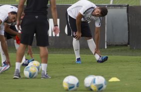 Durante o treino desta tarde no CT Joaquim Grava, zona leste da cidade. O prximo jogo ser amanh, quarta-feira, dia 25/02 contra o Linense, no estdio Gilbertao., jogo adiado da 2 rodada do Campeonato Paulista de 2015