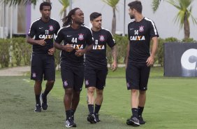 Durante o treino desta tarde no CT Joaquim Grava, zona leste da cidade. O prximo jogo ser domingo, dia 01/03 contra o Mogi Mirim na Arena Corinthians, vlido pela 7 rodada do Campeonato Paulista de 2015