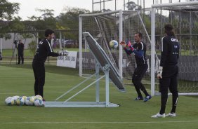 Durante o treino desta tarde no CT Joaquim Grava, zona leste da cidade. O prximo jogo ser domingo, dia 01/03 contra o Mogi Mirim na Arena Corinthians, vlido pela 7 rodada do Campeonato Paulista de 2015