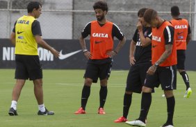 Durante o treino desta tarde no CT Joaquim Grava, zona leste da cidade. O prximo jogo ser domingo, dia 01/03 contra o Mogi Mirim na Arena Corinthians, vlido pela 7 rodada do Campeonato Paulista de 2015