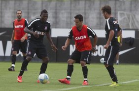 Durante o treino desta tarde no CT Joaquim Grava, zona leste da cidade. O prximo jogo ser domingo, dia 01/03 contra o Mogi Mirim na Arena Corinthians, vlido pela 7 rodada do Campeonato Paulista de 2015