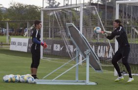 Durante o treino desta tarde no CT Joaquim Grava, zona leste da cidade. O prximo jogo ser domingo, dia 01/03 contra o Mogi Mirim na Arena Corinthians, vlido pela 7 rodada do Campeonato Paulista de 2015