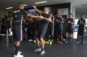 Durante o treino desta tarde no CT Joaquim Grava, zona leste da cidade. O prximo jogo ser domingo, dia 01/03 contra o Mogi Mirim na Arena Corinthians, vlido pela 7 rodada do Campeonato Paulista de 2015