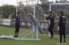 Durante o treino desta tarde no CT Joaquim Grava, zona leste da cidade. O prximo jogo ser domingo, dia 01/03 contra o Mogi Mirim na Arena Corinthians, vlido pela 7 rodada do Campeonato Paulista de 2015