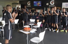 Durante o treino desta tarde no CT Joaquim Grava, zona leste da cidade. O prximo jogo ser domingo, dia 01/03 contra o Mogi Mirim na Arena Corinthians, vlido pela 7 rodada do Campeonato Paulista de 2015