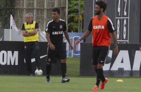 Durante o treino desta tarde no CT Joaquim Grava, zona leste da cidade. O prximo jogo ser domingo, dia 01/03 contra o Mogi Mirim na Arena Corinthians, vlido pela 7 rodada do Campeonato Paulista de 2015