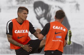 Durante o treino desta tarde no CT Joaquim Grava, zona leste da cidade. O prximo jogo ser domingo, dia 01/03 contra o Mogi Mirim na Arena Corinthians, vlido pela 7 rodada do Campeonato Paulista de 2015