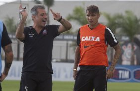 Durante o treino desta tarde no CT Joaquim Grava, zona leste da cidade. O prximo jogo ser domingo, dia 01/03 contra o Mogi Mirim na Arena Corinthians, vlido pela 7 rodada do Campeonato Paulista de 2015