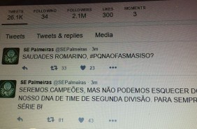 Twitter do Palmeiras hackeado