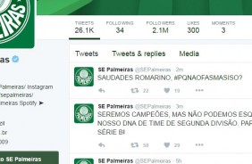 Twitter do Palmeiras hackeado