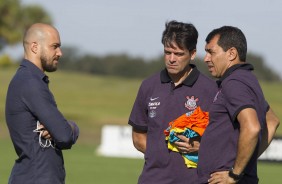 Alessandro, Fábio Carille e Leandro Silva no treino da tarde pela Florida Cup 2017