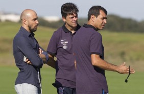 Alessandro, Fbio Carille e Leandro Silva no treino da tarde durante a Florida Cup 2017