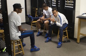 Bruno Paulo, Rodriguinho e Jean no vestiário antes da final contra o São Paulo pela Flórida Cup