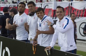 Kazim, Balbuena, Romero e Rodriguinho antes da decisão contra o São Paulo pela Flórida Cup