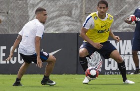 Pablo e Gabriel no primeiro treino no CT Joaquim Grava aps a Flrida Cup