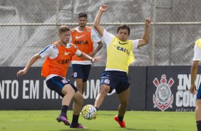 Romero, Marlone e Pedro Henrique no treino do Corinthians no CT Joaquim Grava após a Flórida Cup