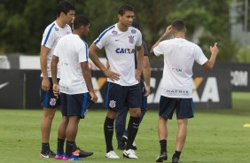 Pablo, Lo Principe, Balbuena e Gabriel no treino do Corinthians no CT Joaquim Grava