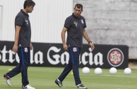 Fbio Carille no treino do Corinthians no CT Joaquim Grava