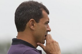 Fbio Carille no treino do Corinthians no CT Joaquim Grava