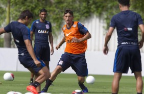 Marciel, Romero e Yago no treino do Corinthians no CT Joaquim Grava