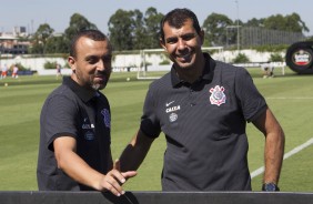 Fbio Carille durante o jogo treino contra o Atibaia