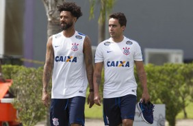 Cristian e Jadson no treino da tarde no CT Joaquim Grava