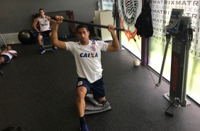 Pablo em treinamento na academia no CT Joaquim Grava