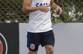 Rodriguinho na reapresentao para o treino da tarde no CT Joaquim Grava