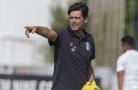 Leandro Silva durante a reapresentao do Corinthians depois do duelo contra a Caldsen