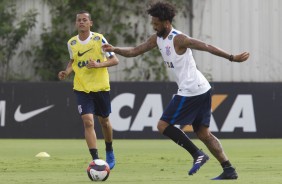 Cristian e Luidy durante treino no CT Joaquim Grava