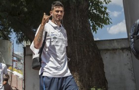Pedro Henrique chegando ao estádio José Liberatti para partida contra o Audax