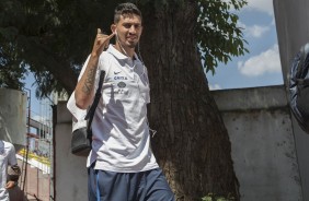 Pedro Henrique chegando ao estdio Jos Liberatti para partida contra o Audax