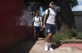 Romero chegando ao estádio José Liberatti para partida contra o Audax