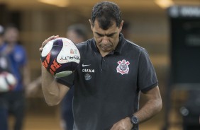 Tcnico Fbio Carille na Arena, em treino aberto antes do clssico contra o Palmeiras