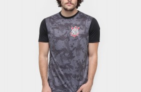 Camiseta Corinthians Basic Camuflagem - Preto