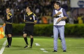 Técnico Fábio Carille durante o jogo contra o Mirassol, pelo Campeonato Paulista