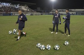 Diego e Matheus Vidotto durante treino com o preparador Mauri