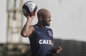 Fellipe Bastos durante treino que antecede clssico contra o Santos pelo Paulisto