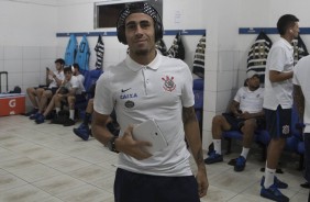 Gabriel antes do jogo contra o Brusque pela Copa do Brasil