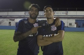 Vilson e Balbuena no treinamento em Brusque, antes do duelo pela Copa do Brasil