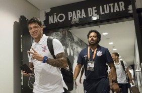 Giovanni Augusto chega na Arena para partida contra o Santos