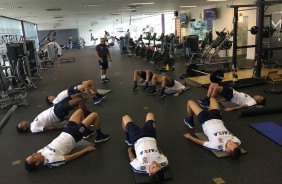 No treino da manh, os jogadores fizeram atividade na academia