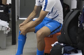 Marquinhos Gabriel no vestiário do Moisés Lucarelli antes do jogo contra a Ponte Preta