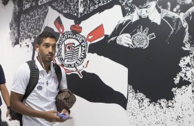 Léo Príncipe chegando à Arena para duelo contra o Luverdense