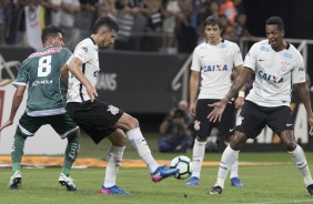 Pedro Henrique, Romero e J diante da Luverdense, na Arena Corinthians