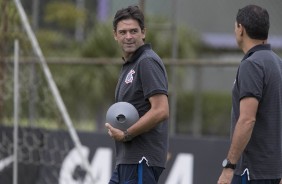 Leandro Silva e Fábio Carille na reapresentação do Timão após partida contra a Luverdense