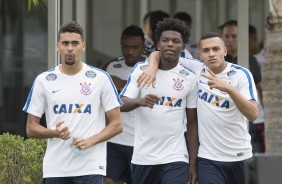 Léo Santos, Léo Jabá e Wariam no CT