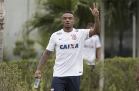 Paulo Roberto durante reapresentação do Corinthians após triunfo do Corinthians sobre a Luverdense