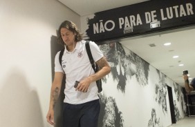Cássio no vestiário da Arena Corinthians