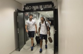 Leo príncipe e xx no vestiário da Arena Corinthians